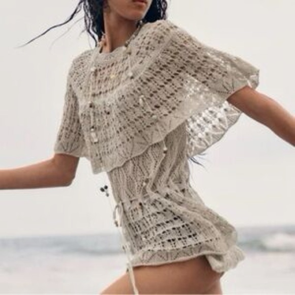 Zara Cream Knit Swim Cover-Up